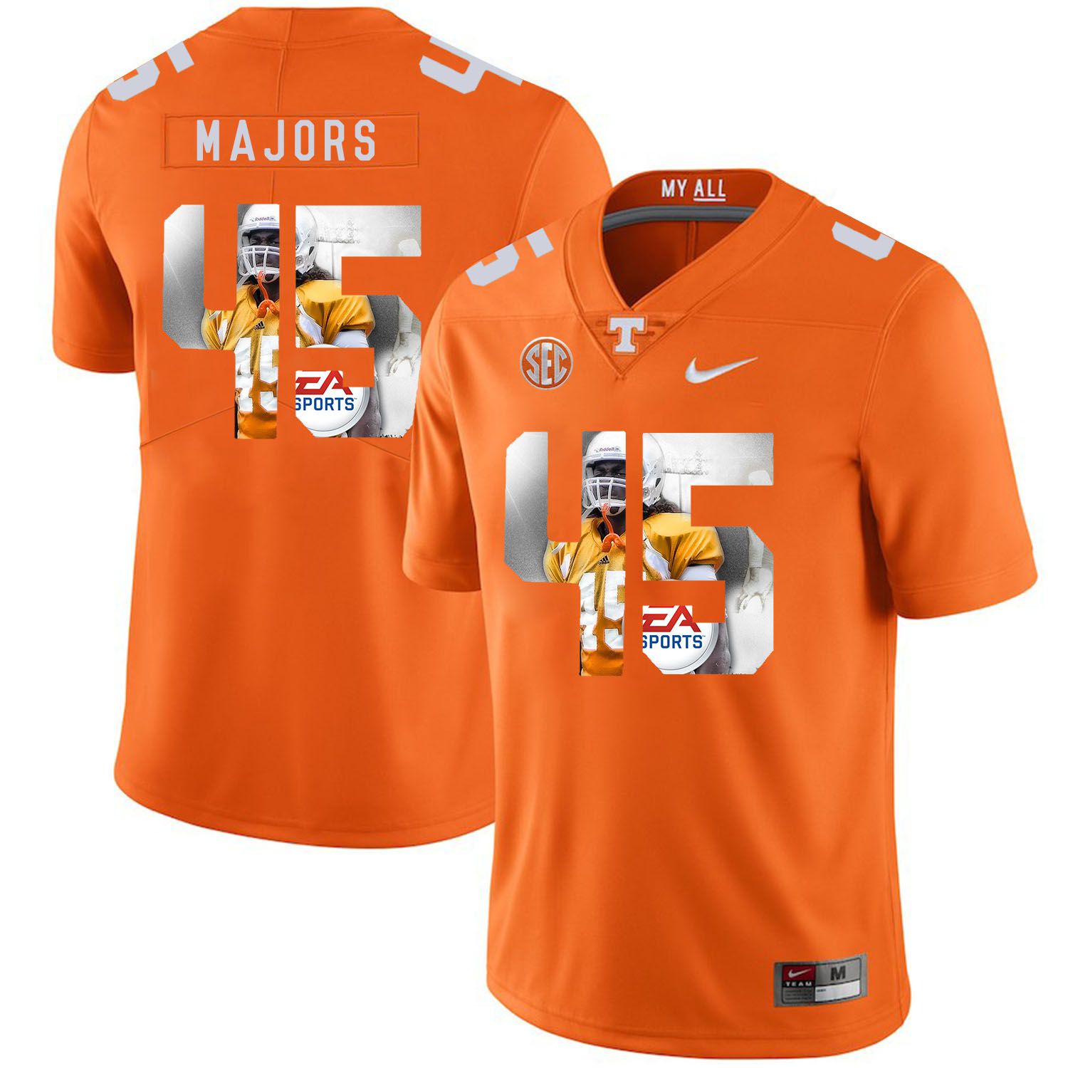 Men Tennessee Volunteers #45 Majors Orange Fashion Edition Customized NCAA Jerseys->customized ncaa jersey->Custom Jersey